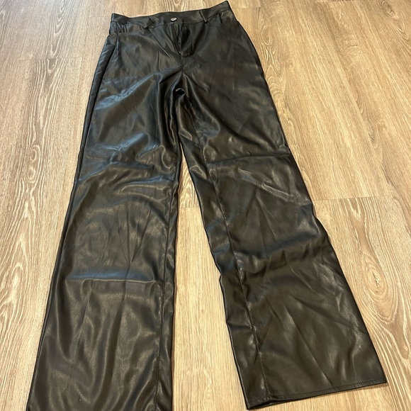 Black Leather Pants - Picture 2 of 5